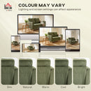 HOMCOM 2 Seater Sofa, Corduroy Sofa w/ Spring Cushions 2 Pillows, Dark Green