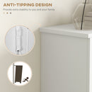 HOMCOM Modern Shoe Cabinet with 2 Flip Drawers and Adjustable Shelves, White