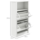 HOMCOM Modern Shoe Cabinet with 2 Flip Drawers and Adjustable Shelves, White