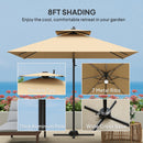 Outsunny 2.5m Cantilever Parasol, Garden Parasol With Lights