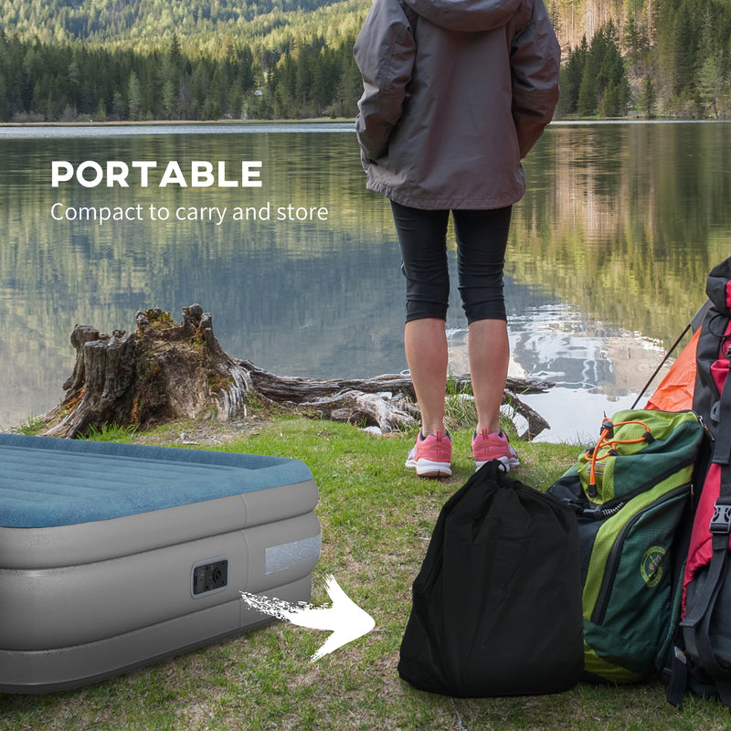 Outsunny King Inflatable Mattress with Electric Pump, 203 x 152 x 46cm