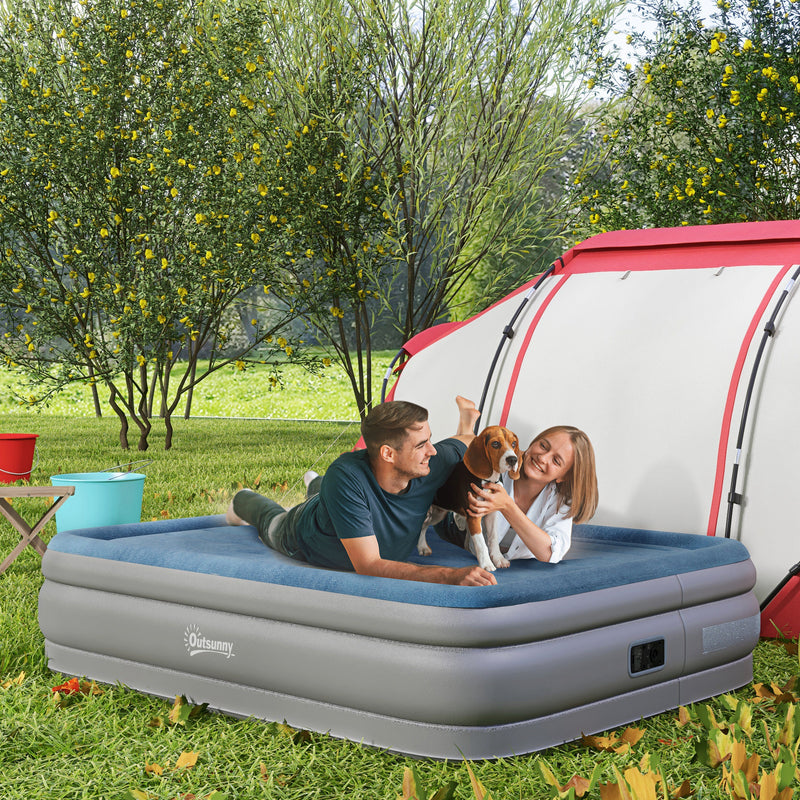 Outsunny King Inflatable Mattress with Electric Pump, 203 x 152 x 46cm