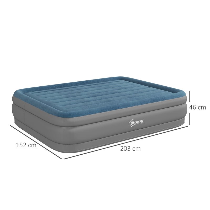 Outsunny King Inflatable Mattress with Electric Pump, 203 x 152 x 46cm
