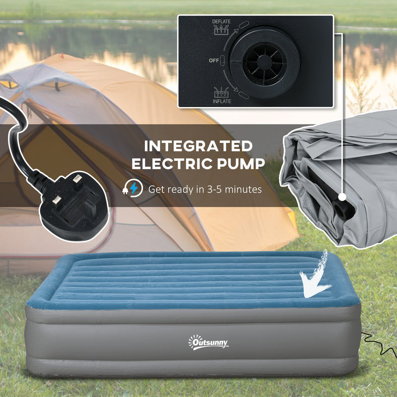 Outsunny King Inflatable Mattress with Electric Pump, 203 x 152 x 46cm