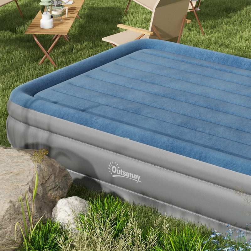 Outsunny King Inflatable Mattress with Electric Pump, 203 x 152 x 46cm