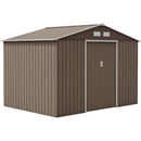 Outsunny Garden Shed Storage Unit w/Locking Door Floor Foundation Vent Grey