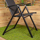 Outdoor Garden Patio Multi Position Reclining Folding Chair in Black