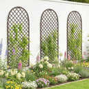 Outsunny Garden Arch, Wicker Trellis Support Frame With Dome Top, Natural