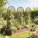 Outsunny Garden Arch, Wicker Trellis Support Frame With Dome Top, Natural