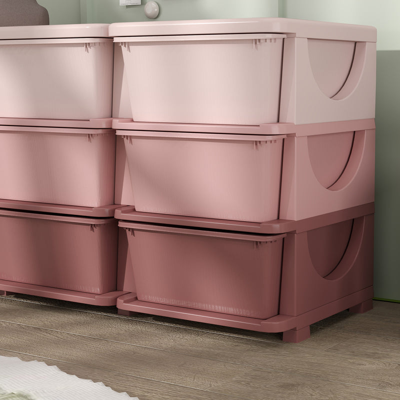 HOMCOM Kids Storage Units with Drawers 3 Tier Chest Dresser Tower