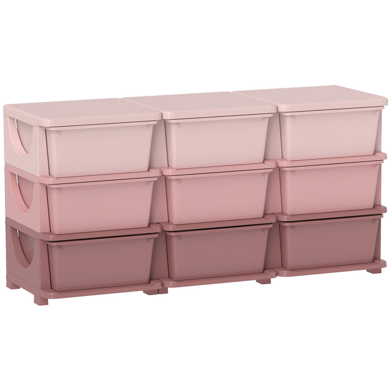 HOMCOM Kids Storage Units with Drawers 3 Tier Chest Dresser Tower