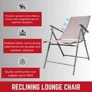 Set of 2 Outdoor Garden Patio Multi Position Reclining Folding Chair in Grey