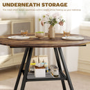 HOMCOM Round Dining Table For 4, 100 Cm Kitchen Table W/ Shelf, Rustic Brown