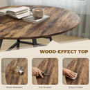 HOMCOM Round Dining Table For 4, 100 Cm Kitchen Table W/ Shelf, Rustic Brown