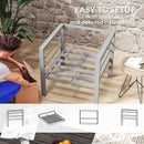 Outsunny Patio Furniture Aluminium Armchair with Cushions, Charcoal Grey