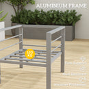 Outsunny Patio Furniture Aluminium Armchair with Cushions, Charcoal Grey