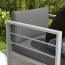 Outsunny Patio Furniture Aluminium Armchair with Cushions, Charcoal Grey
