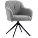 HOMCOM 360 Degree Swivel Accent Chair, Snow Flannel Armchair, Grey