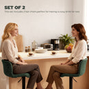 HOMCOM Barstools Set Of 2, Dining Stools With Backrest And Footrest, Green