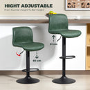 HOMCOM Barstools Set Of 2, Dining Stools With Backrest And Footrest, Green