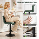 HOMCOM Barstools Set Of 2, Dining Stools With Backrest And Footrest, Green