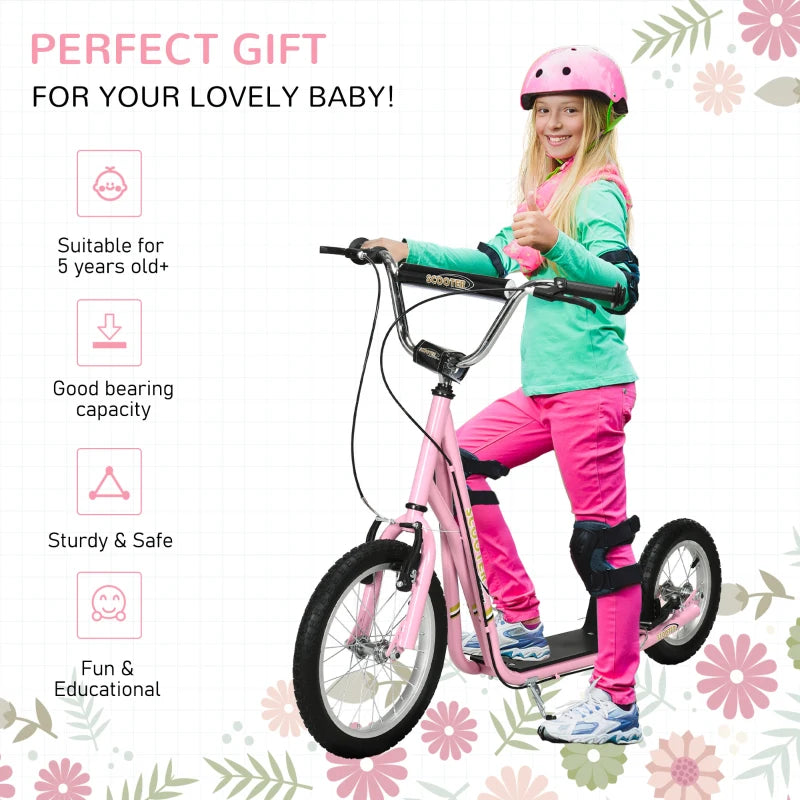 HOMCOM Teen Stunt Scooter for 5+ Years-  Pink