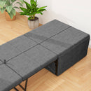 HOMCOM Linen Foldable Guest Bed Dust Cover And Metal Frame, 69 X 181.5 Cm