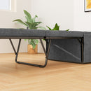 HOMCOM Linen Foldable Guest Bed Dust Cover And Metal Frame, 69 X 181.5 Cm