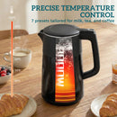 HOMCOM 1.7L Fast Boil 3000W Electric Kettle With LED Display, Black