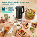 HOMCOM 1.7L Fast Boil 3000W Electric Kettle With LED Display, Black