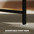 HOMCOM Computer Desk with LED Lights, Study Table with Shelf, Rustic Brown