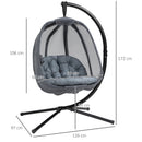Outsunny Hanging Egg Chair -  Grey