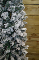 5.5ft (1.7m) Premier Snow Flocked Spruce Pine Slim Christmas Tree in Green