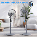 HOMCOM 16" Oscillation Cooling Fan With Remote Adjustable Height Grey