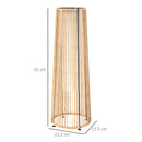 Outsunny Garden Solar Powered Lights Woven Wicker Lantern Auto On/Off, Beige