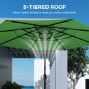 Outsunny Garden Parasol, Outdoor Umbrella With Tilt Function, Green