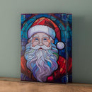 28cm Battery Powered Light up Glass Christmas Decoration with Santa & Warm White LEDs