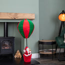 1m Large Red And Green Santa's Hot Air Balloon Hanging Christmas Decoration