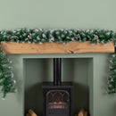 2.7m (9ft) Green Snow Tipped Christmas Garland with White Berries and Pine Cones