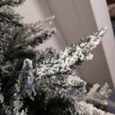 8ft (240cm) Premier Slim Green Lapland Spruce Snow Flocked Christmas Tree PE PVC Mixed Branches