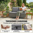 Outsunny Rattan Garden Sofa With Cushioned Wide Seats Dark Grey