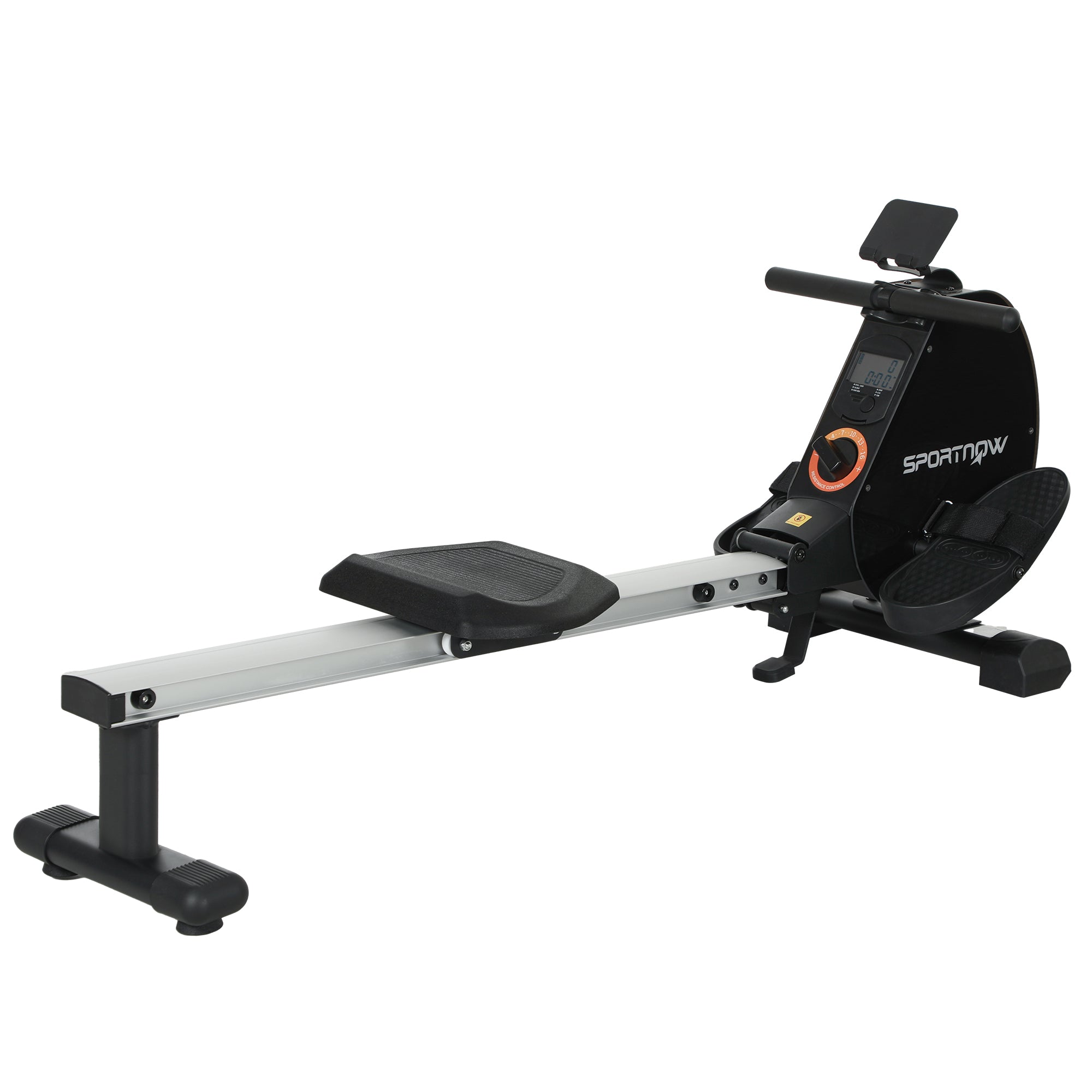 SPORTNOW Folding Magnetic Rowing Machine with Dual Aluminium Slide Rai