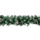 2.7m (9ft) Green Snow Tipped Christmas Garland with White Berries and Pine Cones