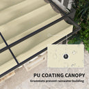 Outsunny Pergola with Retractable Roof and Aluminium Frame - Khaki