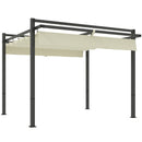 Outsunny Pergola with Retractable Roof and Aluminium Frame - Khaki