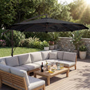 Outsunny 3 M Cantilever Parasol, Offset Umbrella With Cover And Wind Ropes