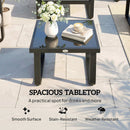 Outsunny Garden Coffee Table Outdoor Side Table with Glass Top Black