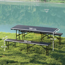Outsunny  Effect Folding Picnic Table and Bench Set w/ Handles, Black