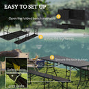 Outsunny  Effect Folding Picnic Table and Bench Set w/ Handles, Black
