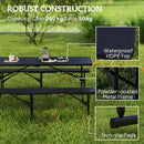 Outsunny  Effect Folding Picnic Table and Bench Set w/ Handles, Black